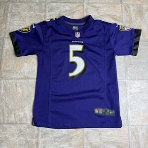 Baltimore Ravens Nike Jersey Youth Size Medium Purple Joe Flacco #5 NFL Football